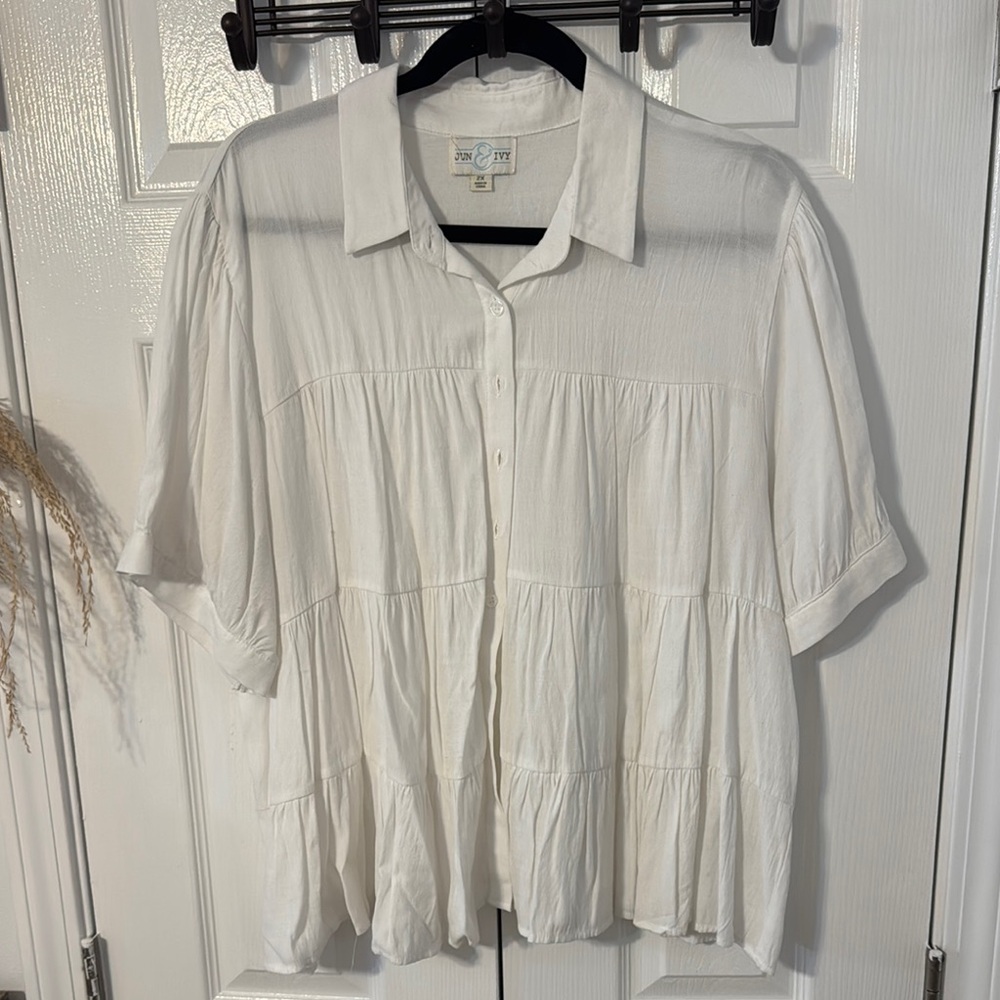 White Button-Up Blouse